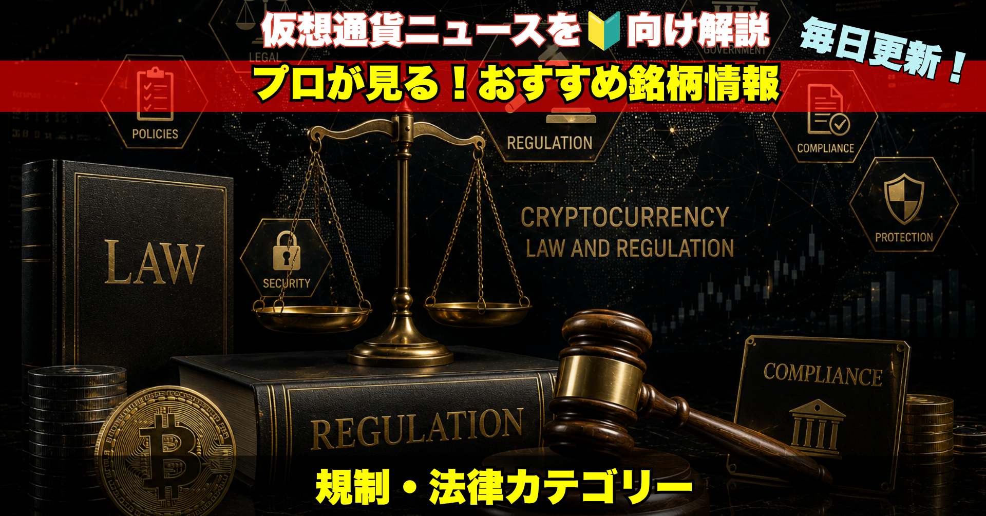 暗号資産の規制・法律に関する最新情報を毎日解説